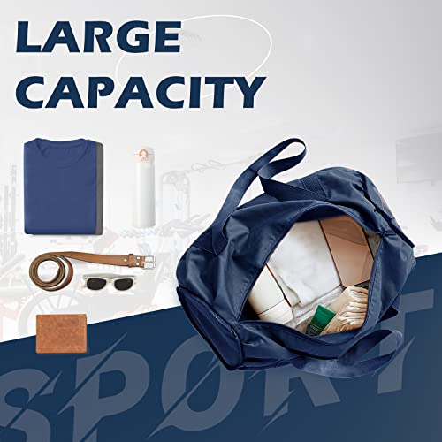 Foldable Sports Gym Bag with Wet Dry Pocket, Ultralight Travel Bag, Large Capacity Duffel Bag, Splash Proof Carry on Bag, Overnight Bag, Weekender Bag for Travel, Beach (blue)3