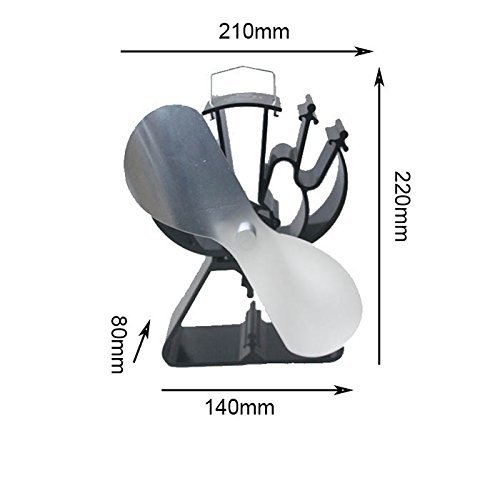 Heat Powered Stove Top Fan for Wood/Log Burner/Fireplace - Eco Friendly(Silver) - Thumbnail 2