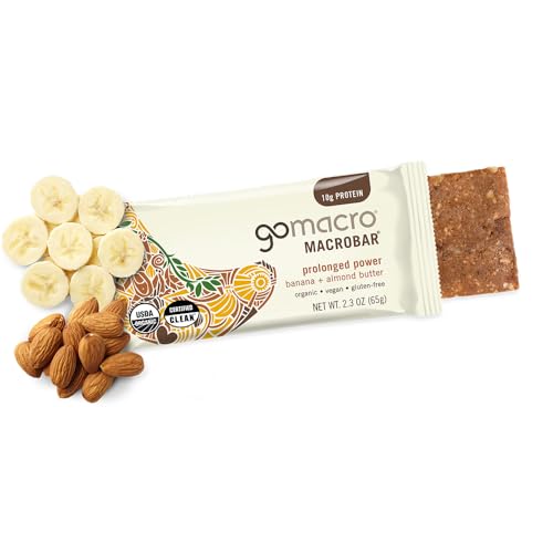 Image of GoMacro MacroBar Organic Vegan Protein Bars - Banana + Almond Butter, (2.3 Ounce Bars, 12 Count)
