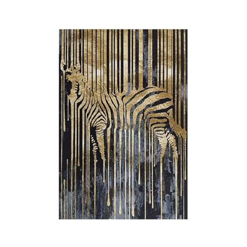 Toile de cheval à feuille d'or de qualité premium avec cadre de support