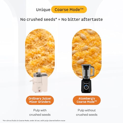 Image of Atomberg 1.6 L Blender and Juicer Jar | Compatible with all Atomberg Mixer Grinders | Hands-Free Operation | No Crushed Seeds* | Stainless Steel Filter | Ideal for Fruit & Veggies Juices, Smoothies