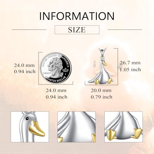 Goose Necklace Sterling Silver Goose Pendant Jewelry Gifts for Women2