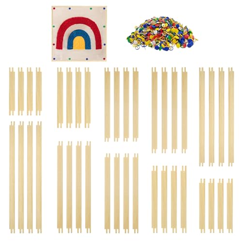 Image of 20 Sets Stretcher Bars for Needlework with 100 Tacks,10 Sizes 40Pcs Wooden Canvas Splicing Stretcher Bars Needlepoint Embroidery Stitch Frame Set for Crafts Art Supplies for Women