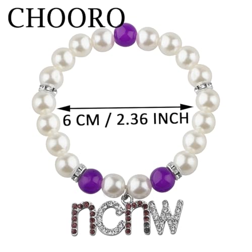 CHOORO Purple and White Beads Bracelet Sisterhood Sorority Jewelry for Women2
