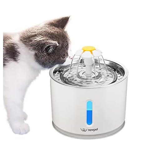 Fonte de Agua para Gatos, Fonte para Animais de Estimação LED 2.4L Dispensador Automático de Agua Potável de Aço Inoxidável para Gatos, Cães, Outros Animais de Estimação