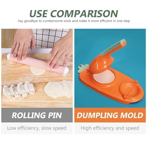Image of 2 in 1 Dumpling Maker Ghughra Momos Maker Machine, Skin Press Mould for Gujiya Ghughra Mould Machine,Kitchen Dumpling Making Tool with Dumpling Puri Maker