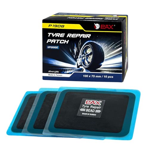 Image of PAX Upgraded Radial Tire Repair Patches 100x75mm (10 Pack), 3-Layer Super Strong Nylon Fabric Heavy-Duty Puncture Fix for Truck & Car (Rubber Cement Required)