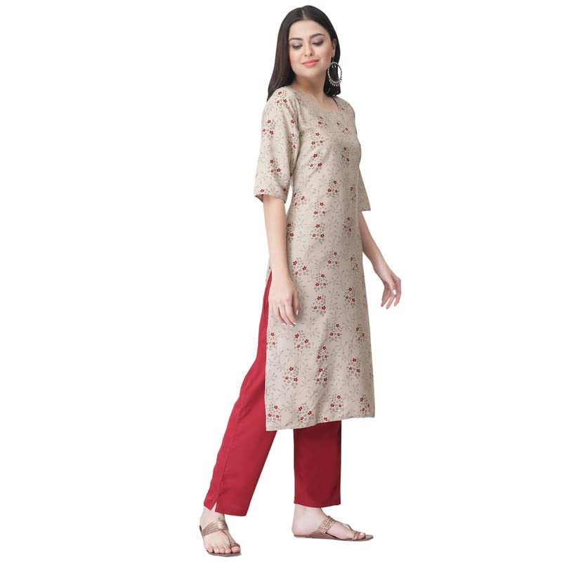 Image of Pinkmint Kurta for Women Different Digital Printed Crape Kurti Casual Wear Regular Fit Kurta