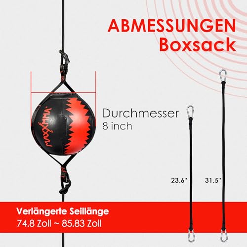 MaxxMMA Double End Speed Ball, Boxing Speed Ball, Reflex Dodge Ball, Punching Speed Ball, MMA Training Ball, einschließlich Pumpe, Schnüre, Ring Locking