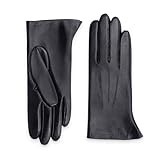 GLOVE STORY Gants Cuir d'Agneau pour Femme avec Doublure 100% Polyester Chaud - Matière Élégante, Douce et Confortable -Idéal en Hiver - Fabrication Artisanale