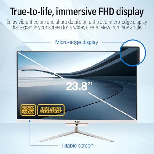 Computador Desktop All-in-One Full HD de 23,8 polegadas - Intel 13ª geração - Windows 11, 8 GB RAM,