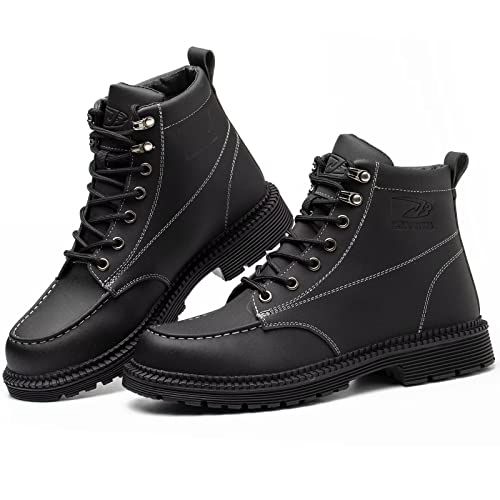 Tanleewa Leather Steel Toe Shoes for Men Waterproof Work Boots Lightweight Anti-Slip Construction Shoes Fashion Hiking Boots4