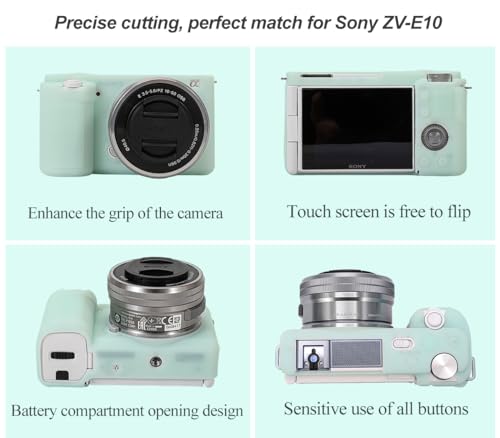 Funda Silicona Suave para Cámara Sony ZV-E10 Color Verde miniatura 2
