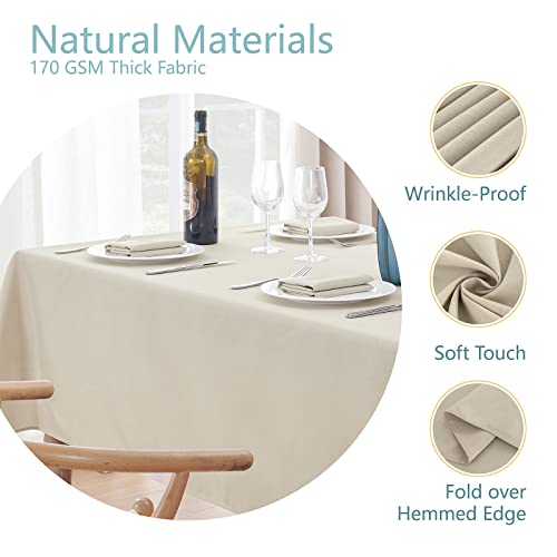 Veblandy Rectangle 6 Feet Tablecloth 60X104 Inch Linen Textured Table Cloth Stain And Wrinkle Resistant Washable Polyester thumb #2
