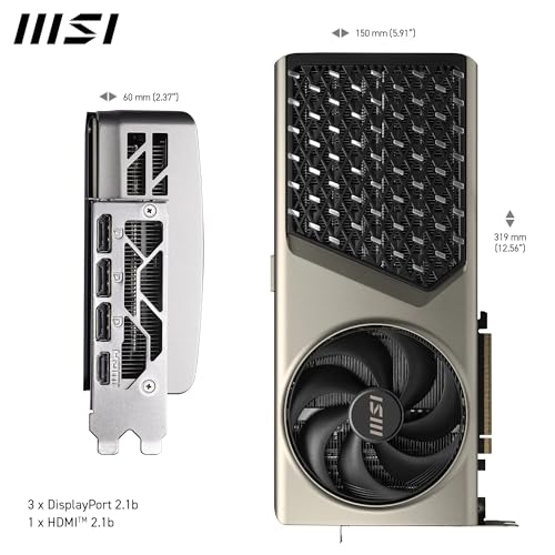 Image of MSI GeForce RTX 5070 Ti 16G Expert OC Graphic Card - NVIDIA GeForce RTX 5070 Ti GPU, 16GB GDDR7 256-bit Memory, 28 Gbps, PCI Express Gen 5 x16 Interface, Upto 2580 MHz, Flow FROZR 2