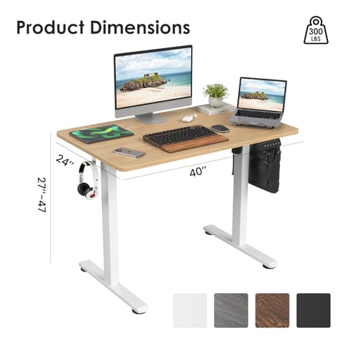 Farini Electric Standing Desk Adjustable Height Sit Stand Home Office Desk with Splice Board