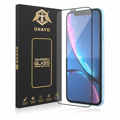 OHAYO Military Strength Tempered Glass Screen Protector For iPhone 11/XR | 9H+ Hardness, Strong Protection, Full Screen Edge-to-Edge Cover, Scratch Resistant, Bubble-Free Install, Ultra HD Clarity