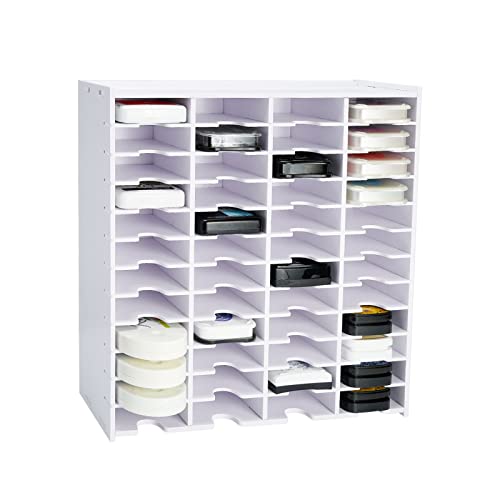 Image of Krafetto 48 Grids Ink Pad Storage Rack, Wall-mountable Stamp Pad Organizer Holder Compatible with Slim Ink Pads(Grid Size 3 inch W x 3.9 inch D x 0.9 inch H)