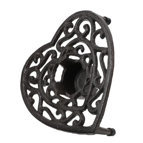 OKUMEYR Cast Iron Teapot Warmer with Heart-Shaped Design Tripod Stand for Tea and Coffee Keeps Beverages Hot for Hours Decor Accent