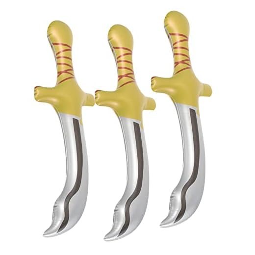 Vaguelly 3 Piezas Cuchillo De Juguete Inflable Globo Inflable De Espadas Flotar y Jugar Espadas Accesorios para Disfraz De Pirata Niño Tocar Cloruro De Polivinilo Dibujos Animados