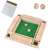 HAUZMLL Shut The Box Spiel Spannendes Würfelspiel für 2-4 Spieler, Klassisches Würfelspiel, Reisespiel, Holz Mathematik Spiel, Traditionelles Pub Brettspiel, Familienbrettspiel