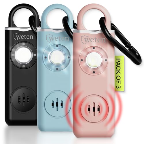 Personal Safety Alarm Keychain 3 Pack by WETEN