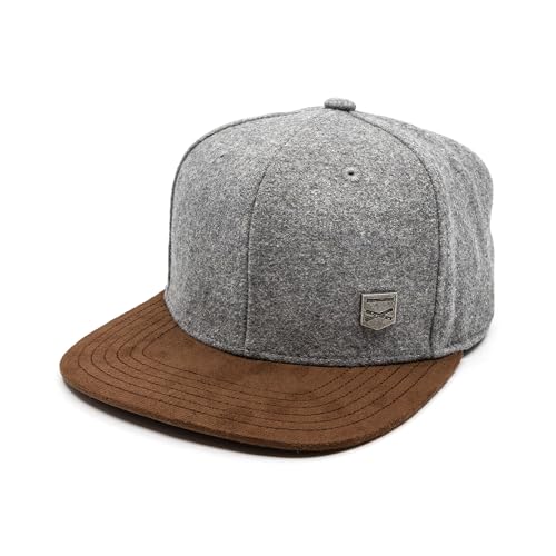Hand und Feuer Snapback Cap Casual Business Hellgrau Filz XL