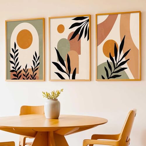 Image of Kalit Kala Decor Boho Art Home Decoration Paintings With Frame For Living Room Bed Room Hotel Wall Decor Digital Reprint Set of 3 (19X25 inch)