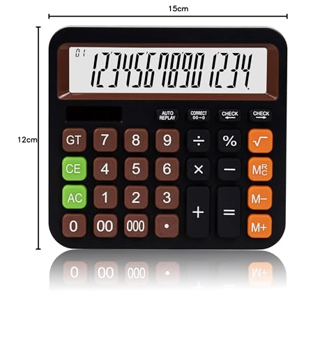 Image of Arsenio New Colorful Mechanical Calculator Easy to Press Button 12 Digit Large Display Calculator for School Office Business Home (Multicolor) (Design-06)