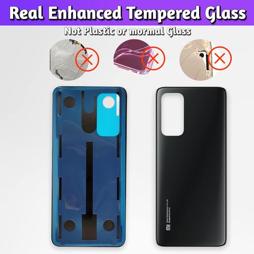 LUVSS Back Glass Cover Replacement Compitable for Xiaomi Mi 10T / 10T Pro 5G Rear Cover + Repair Manual DIY Tools Kit (Black) - Image 2
