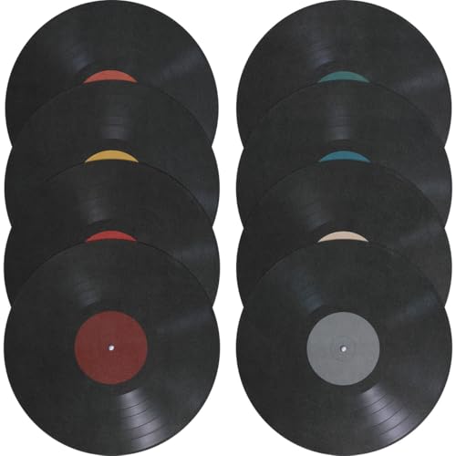 8 Stücke Vinyl Schallplatten Wanddekoration Retro Deko Für Wohnzimmer Und Cafés Wiederverwendbare Pvc Aufkleber Für Disco Und Musik-Events