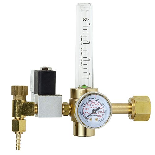 247Garden Co2 Regulator With Solenoid Valve 110V, Forged Brass Body, Nylon Washer, 4000 Psi Pressure Gauge, 0.5-15 Scfh Compatible For Indoor Gardening, Hydroponics, Beer Brewing #TOP1