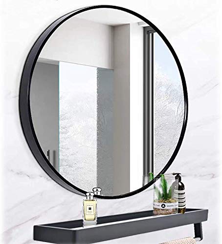 Ymond Round Wall Mirror-36 Inch Large Round Mirror, Rustic Accent Mirror For Bathroom, Entry, Dining Room & Living Room, Metal Black Round Mirror For Wall (36'', Black) #TOP1