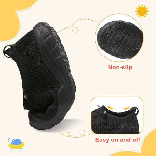 Image of LeIsfIt Toddler Shoes Boys Girls Wide Toe Box Breathable Slip-On Sneakers Kids Lightweight Barefoot Feel Shoes for Everyday Play