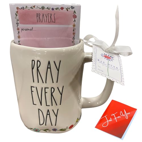 Taza de café cerámica negra "Pray Every Day" Rae Dunn miniatura 1