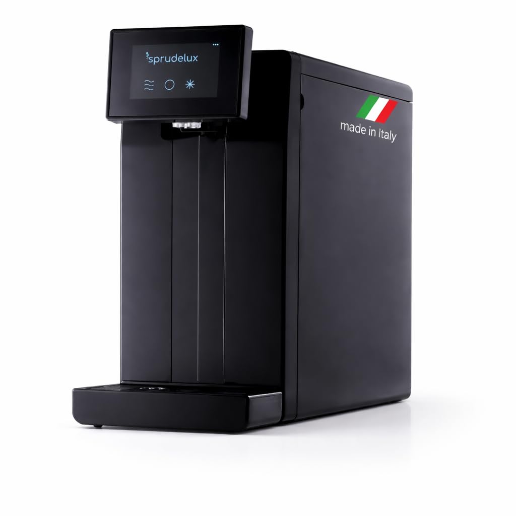 Power Soda Full Touch Wassersprudler – Auftisch Trinkwassersystem mit CO2-Karbonisierung, Auftisch-Tafelwasseranlage mit einstellbarer Kühltechnologie – Made in EU | (Schwarz)