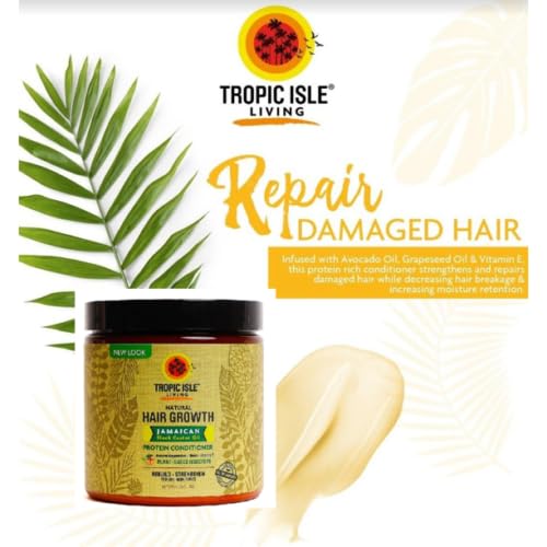 Tropic Isle Living Jamaican Black Castor Oil Protein Conditioner 8Oz | Protein Hair Food Deep Treatment Conditioner With Jamaican Black Castor Oil To Rebuild And Strengthen Damaged Hair | Protein Hair Food Deep Treatment Conditioner With Jamaican Black Castor Oil To Rebuild And Strengthen Damaged Hair (Pack Of 1) #TOP3