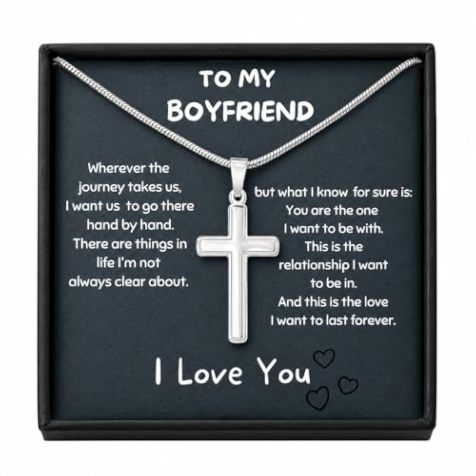 925 Silver Cross Necklace Gift for Boyfriend, Meaningful Pendant
