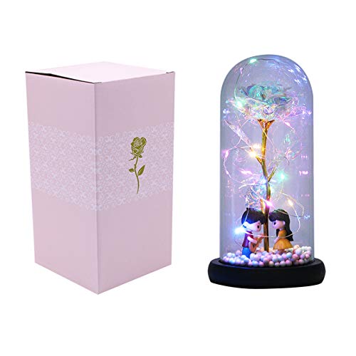 魅惑のカラフルなバラ、落ちた花びらでライトアップされたギャラクシーローズ、母の日、ホームオフィスの装飾、結婚記念日、誕生日パーティー、バレンタインデー(ギター)