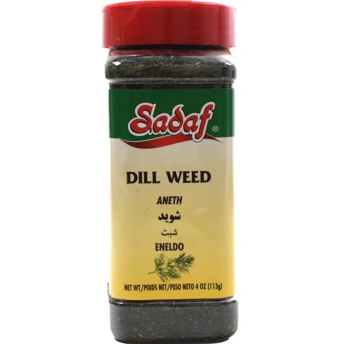 Sadaf Dill Weed 4 oz. - Dried Dill Weed - Dill Seasoning and Spice for Fish, Salads and Soups - Dry Dill Herb for pickling - Natural, Vegan, Kosher, Halal - Packed in USA