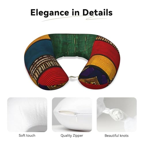 Almohada de viaje con relleno de poliéster y diseño africano miniatura 4