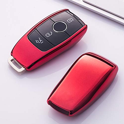 Generic Soft TPU Car Key Shell Protective Car Key Cover Case for Mercedes Benz 2016 2017 E Class W213 E200 E260 E300 E320 Keychain Color Name red