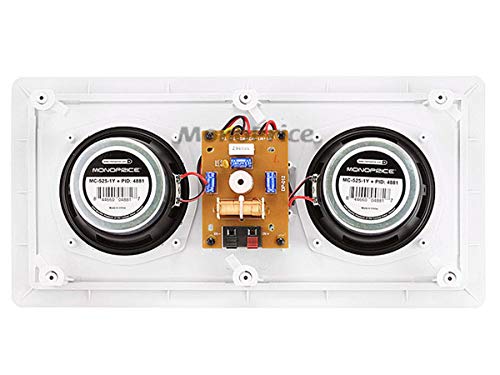 Monoprice Aramid Fiber In-Wall Center Channel Speaker - Dual 5.25 Inch (Single) With Titanium Tweeters - Caliber Series #TOP3