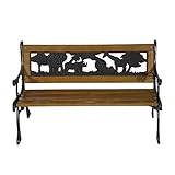 Outsunny Gartenbank Sitzbank Parkbank Bank Holzbank Metall - 3