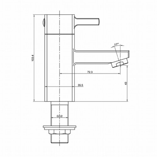 ENKI Coppia di rubinetti per vasca squadrati di