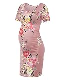 MUSIDORA Maternity Dress Maternity Summer Dress Short Sleeve Maternity Dress Pink Maternity Dress Ma