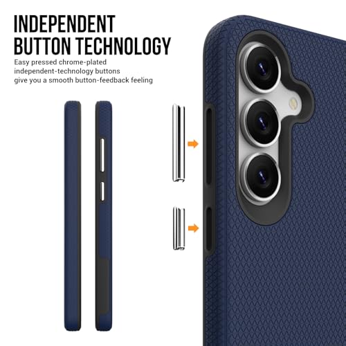 Image of NOXO Ultra-Hybrid Triangle Back Case Cover for Samsung Galaxy S25 Fe, | Shockproof Design | Camera Protection | Soft TPU & Rugged PC | Bumper Case Cover for Samsung S25 Fe, (Prussian Blue)