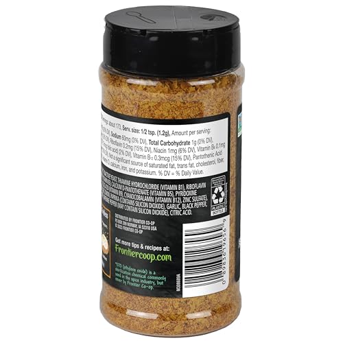 Image of Frontier Co-op Nacho Spice Nutritional Yeast Blend with Vitamin B12, 7.30 oz - For Popcorn, Snacks, Pasta, and Soup