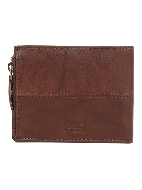 Image of TEAKWOOD LEATHERS Men's Two Fold Zipper Leather Wallet | Leather Men Wallet (Choco Brown)