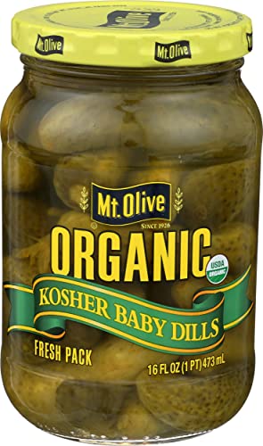 Mount Olive, Organic Baby Dills, 16 Fl Oz